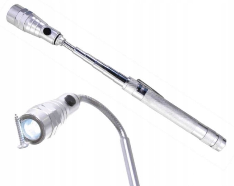 Магнитный телескопический захват с гибким фонариком