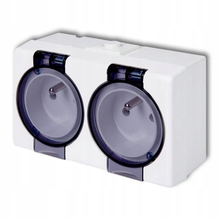 

Gniazdo podwójne natynkowe z klapką Karlik Senior