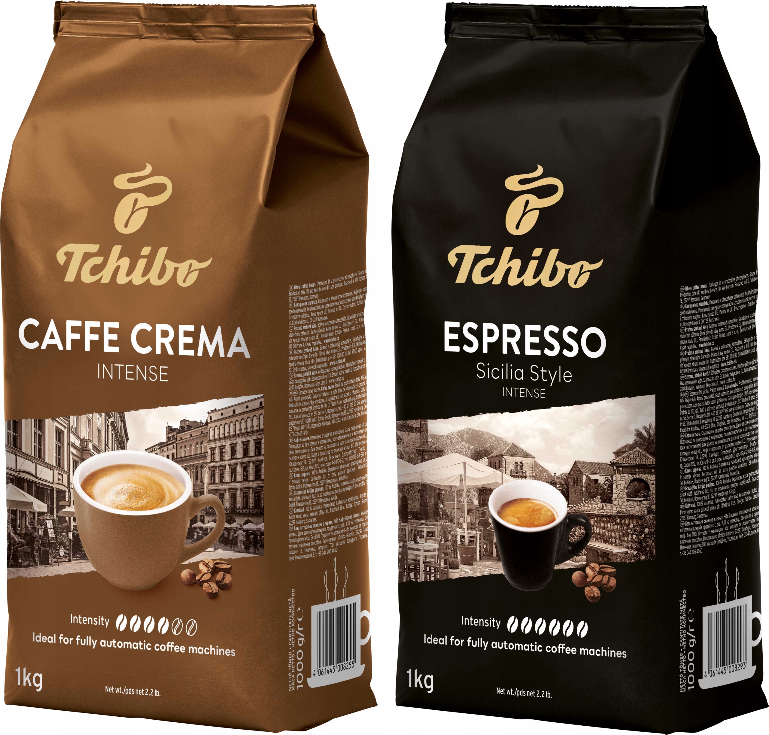 Levně Káva zrnková Tchibo Caffe Crema Intense a Espresso Sicilia 2 x 1 kg