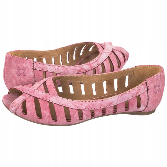 Dámské boty Baleríny Kožené sandály Maciejka Růžové 04506-08