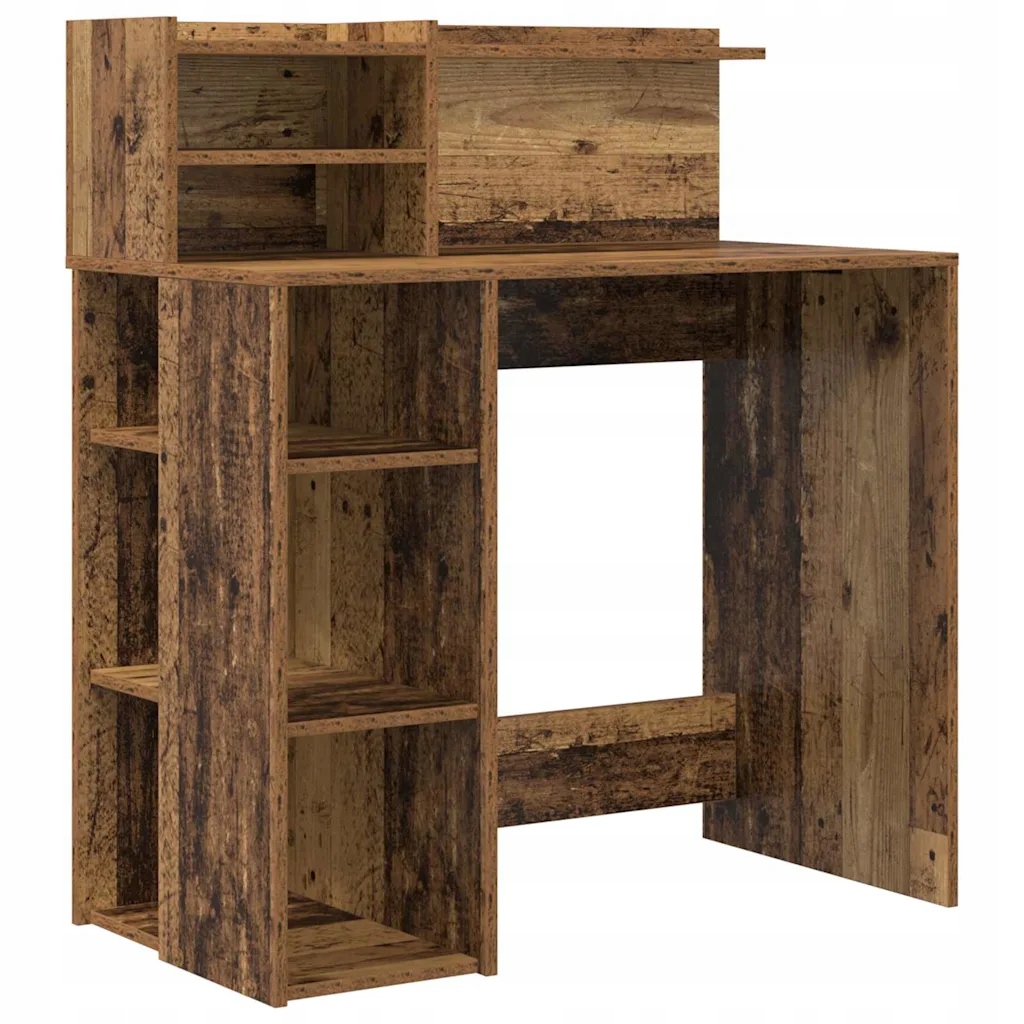 Písací stôl s úložným priestorom Staré drevo 90x48x101.5 cm Inžinierske drevo