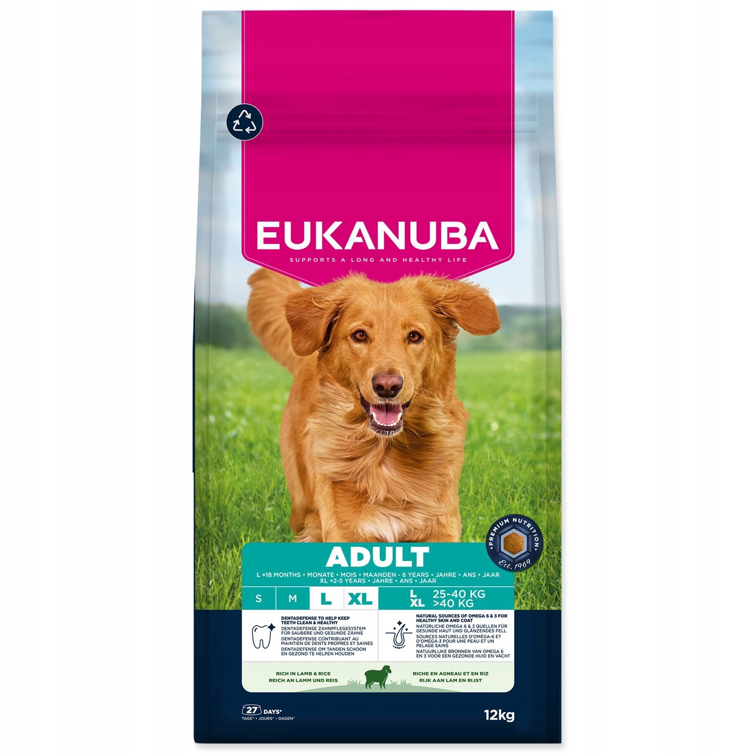 Levně Krmivo Eukanuba Adult Large rich in lamb and rice 12kg