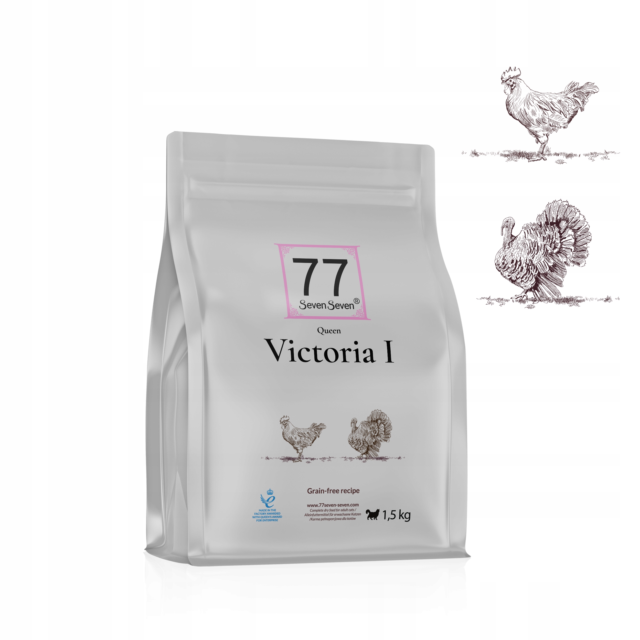 77 Victoria I suché krmivo Krůta s kuřecím masem bez obilovin 1,5 kg