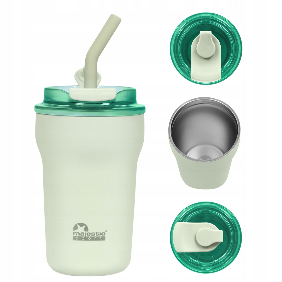 Kubek Termiczny Ze Słomką Majestic Sport Hoody 420 ml Zielony
