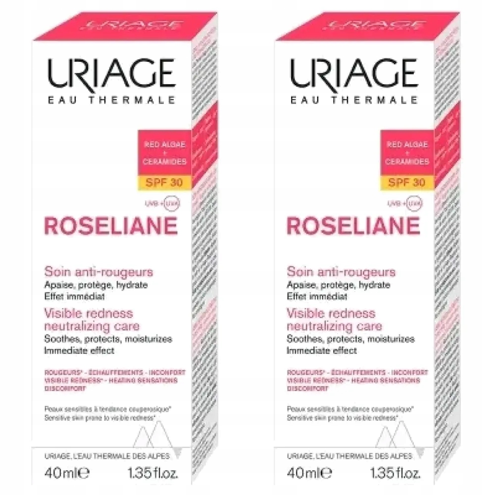 2x Uriage Roseliane Krem do cery naczynkowej SPF30, 40 ml