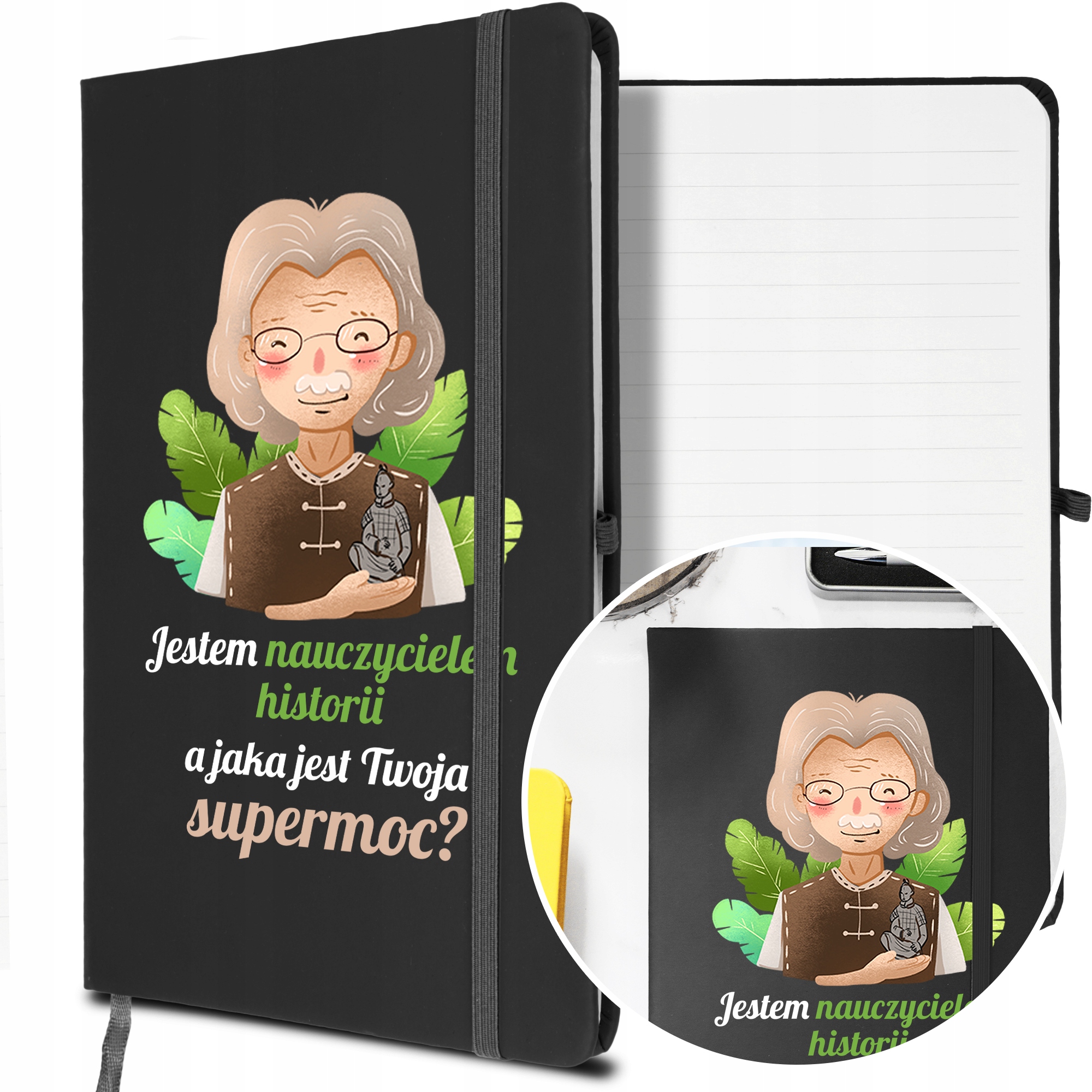 

Notes A5 z Gumką dla Nauczyciela Historii