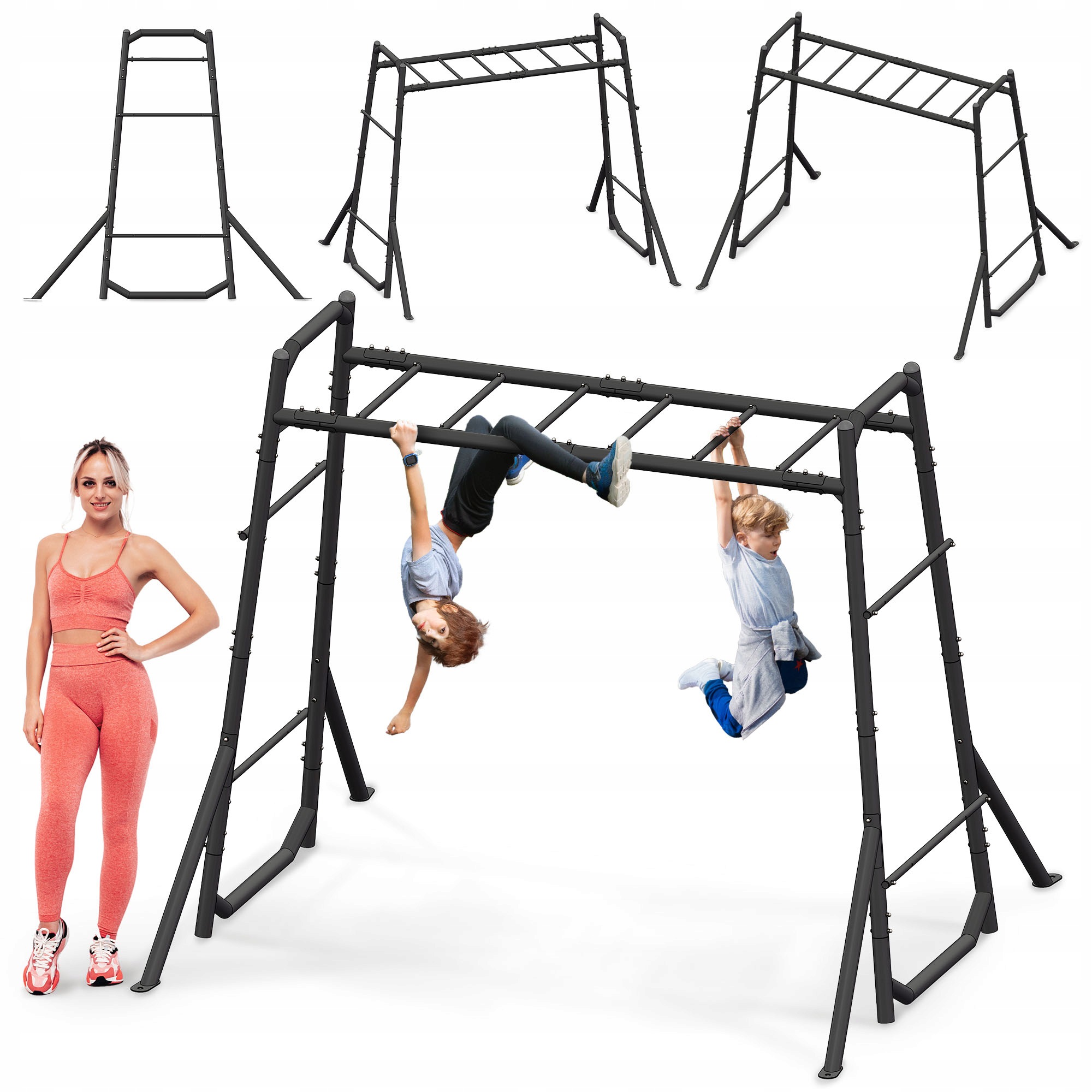 Drabinka gimnastyczna metalowa HyperMotion 222 cm do ogrodu 200 kg