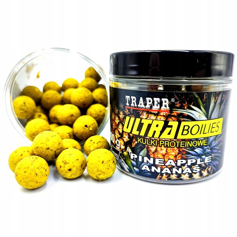Karpiowe Kulki Proteinowe Traper Ultra Hakowe Ananas 12mm 100g Na Włos