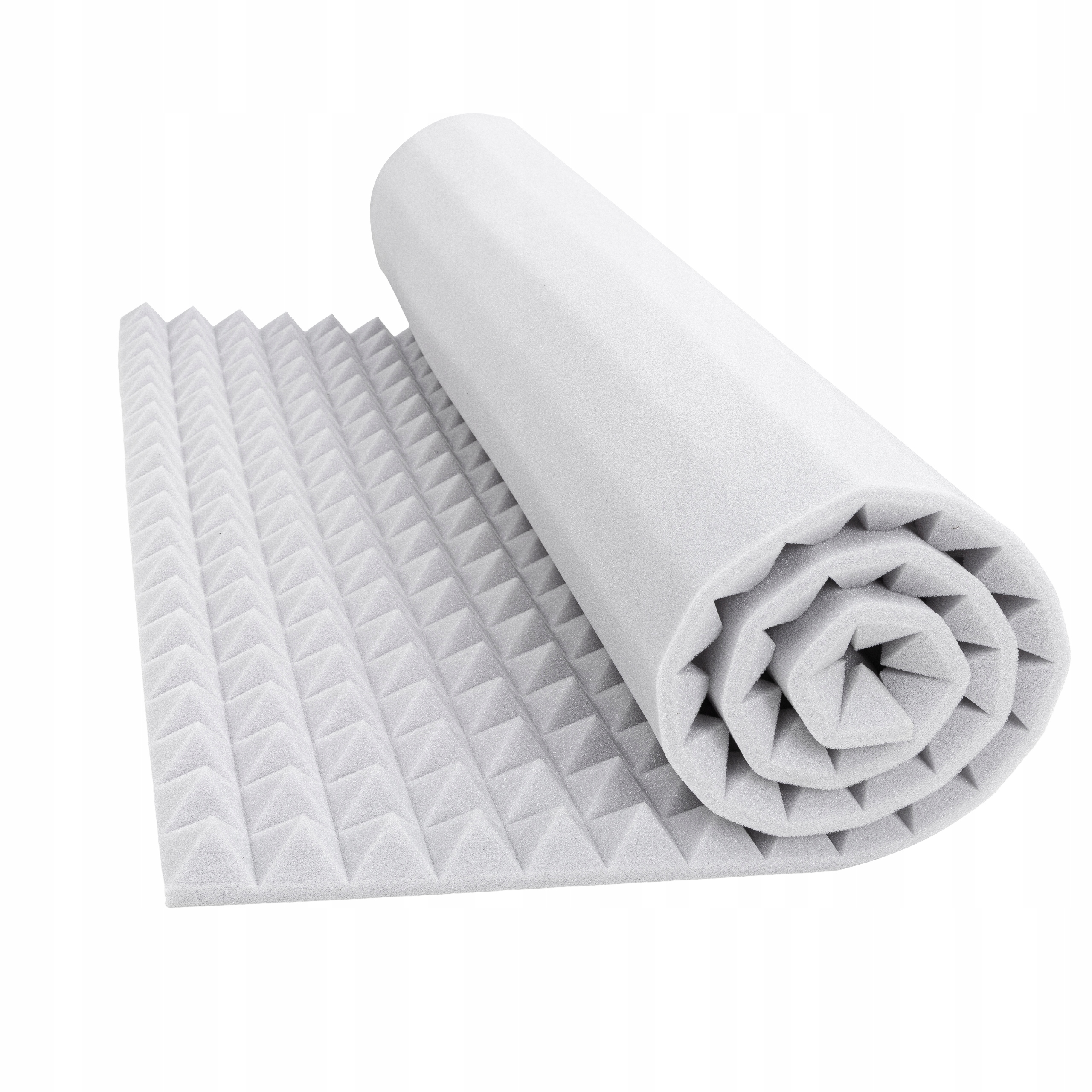 Akustický panel světle šedá pyramida bez lepidla 2 m x 1 m, zajímavý design, 4 cm