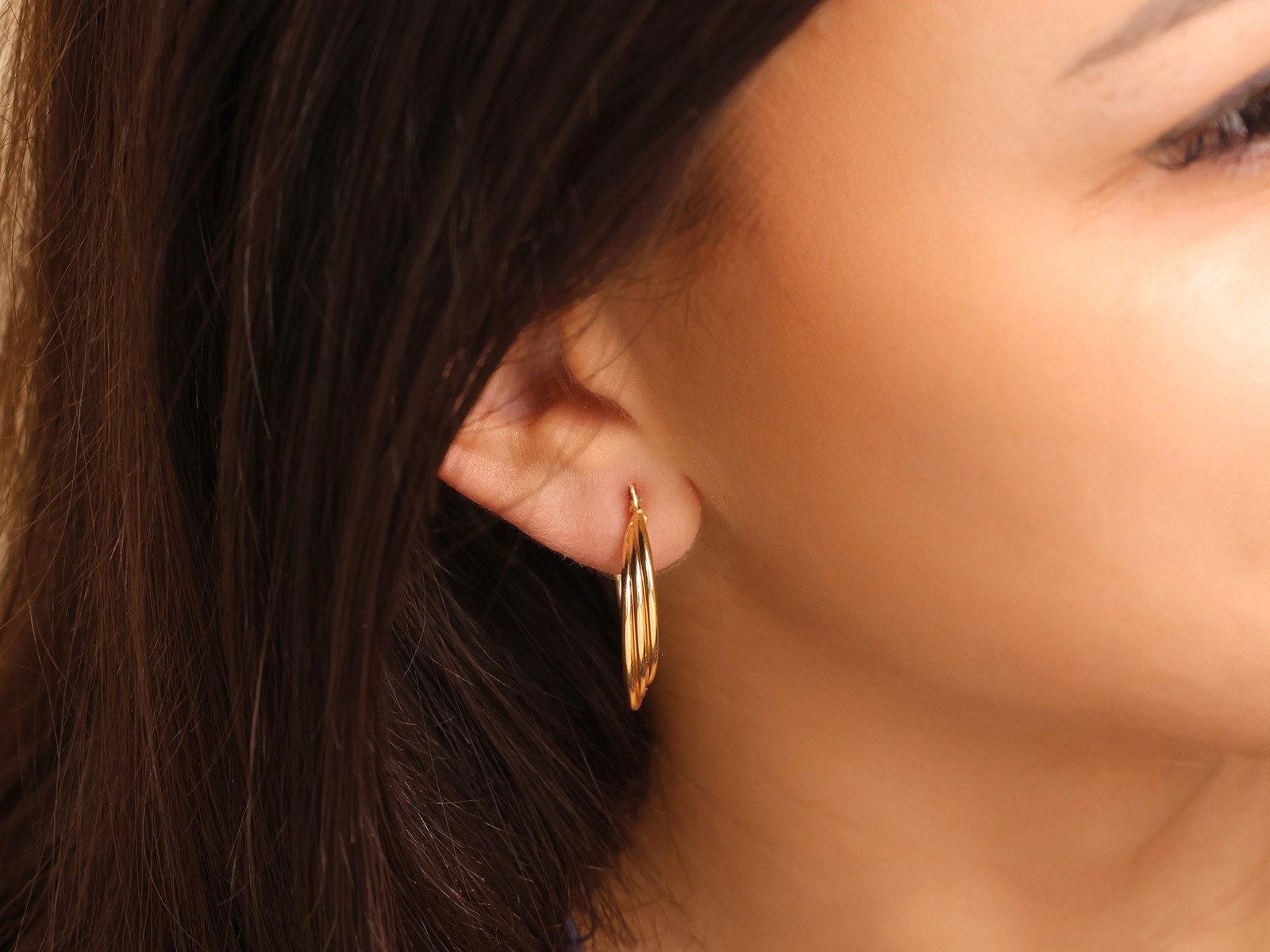 Náušnice zlaté dámské 585 kolečko pro maminku pro ni