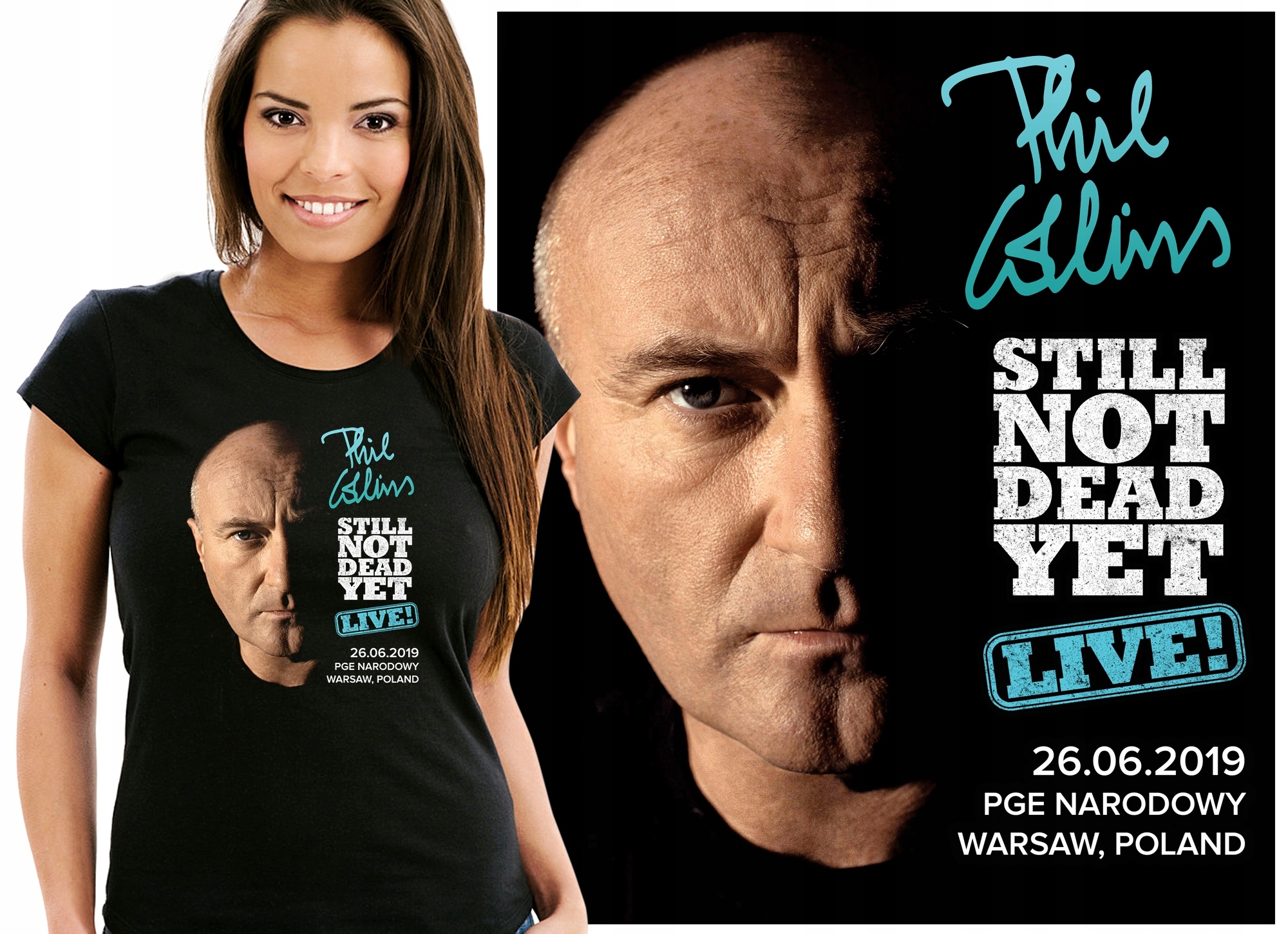 

Phil Collins Tour 2019 Warszawa Koszulka Damska M