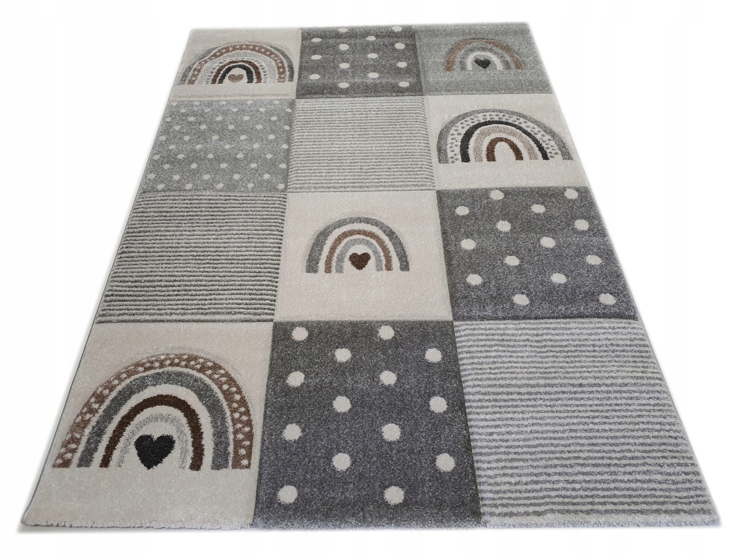 Dywan DIAMOND 3D 160x230 tęcza grafit łuki szary