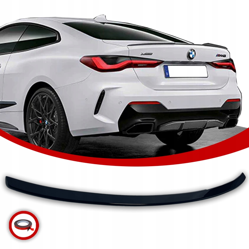 Bmw G22 Letka Spoiler Krytka Zadní Klapky M-performance Černý Lesk