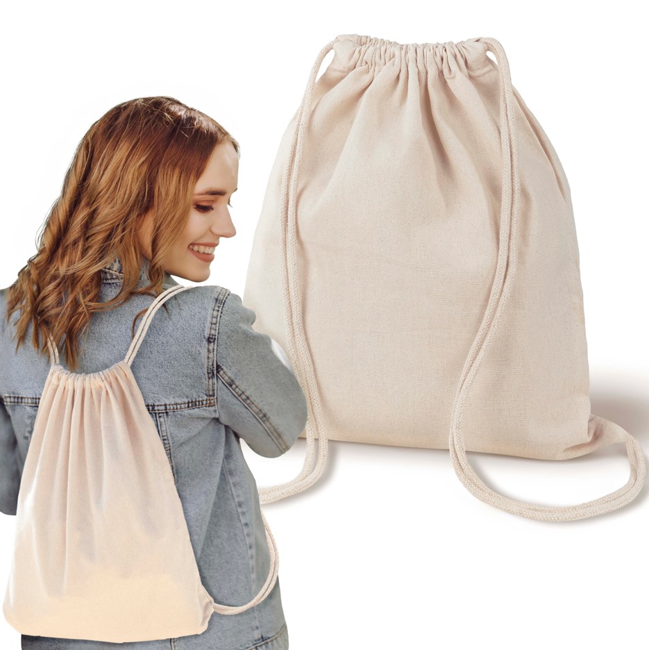 Plecak bawełniany ecru gruby 220g worek 34x40 cm
