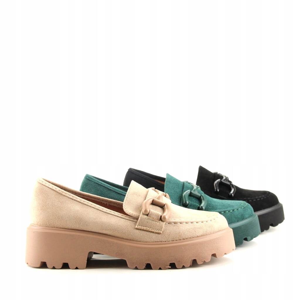 DAMSKIE MOKASYNY NA GRUBEJ PODESZWIE 16375 BEŻOWE 41 Rozmiar 41