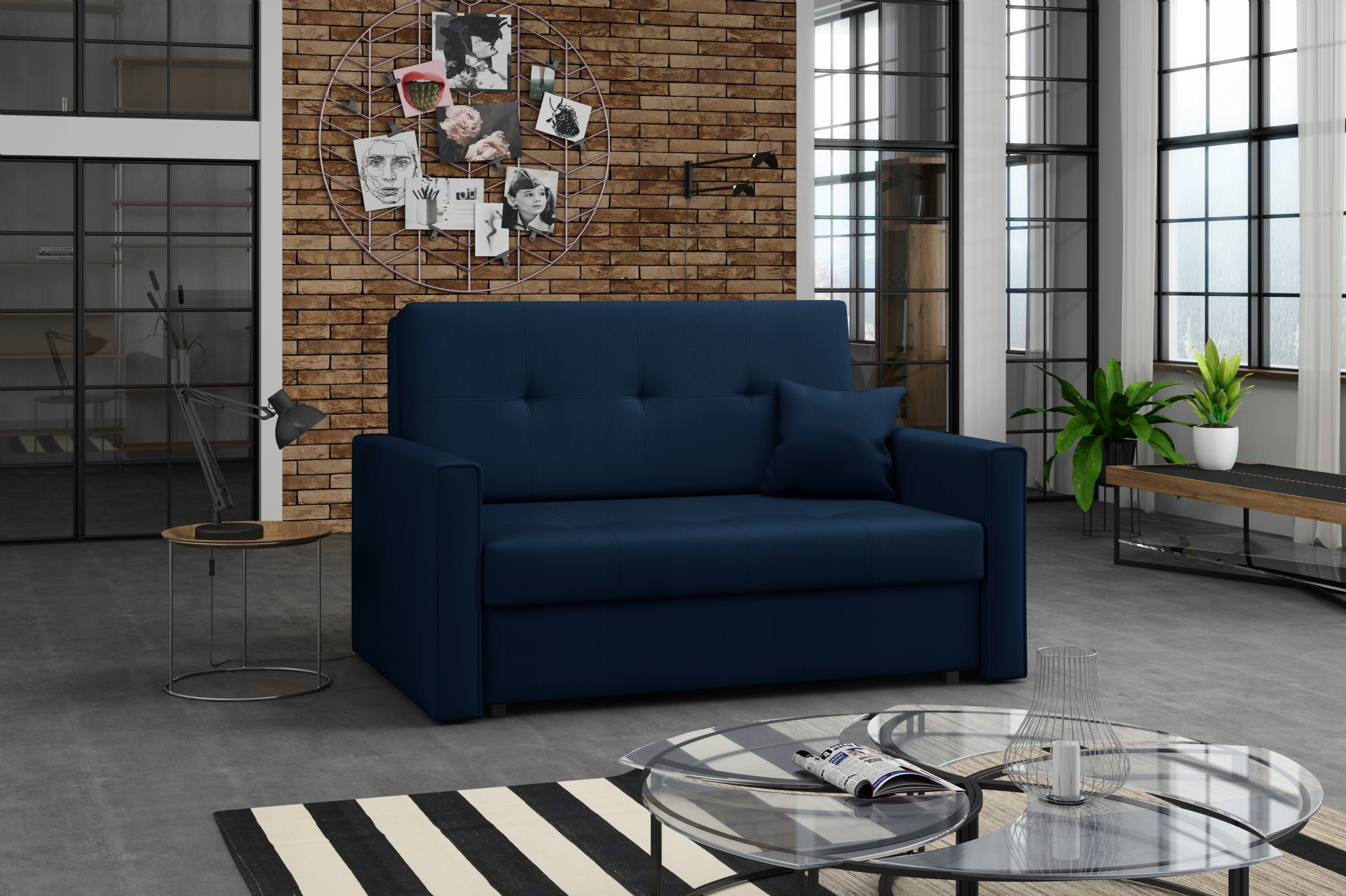 

solidna sofa Viga II Bis fotel rozkładany pikowany