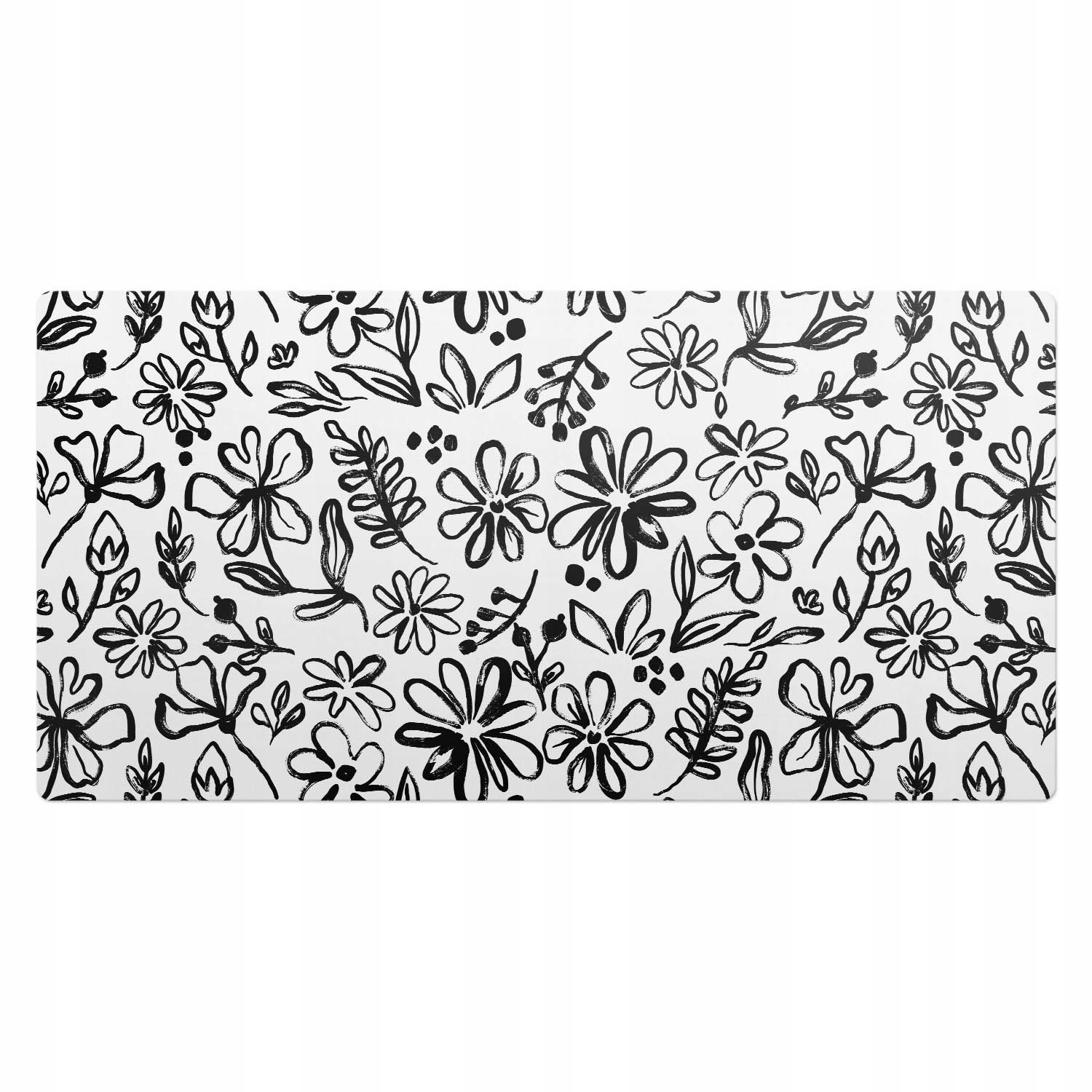 Vinylová prostiskluzová podložka na herní stůl Květinová skica 100x50 cm