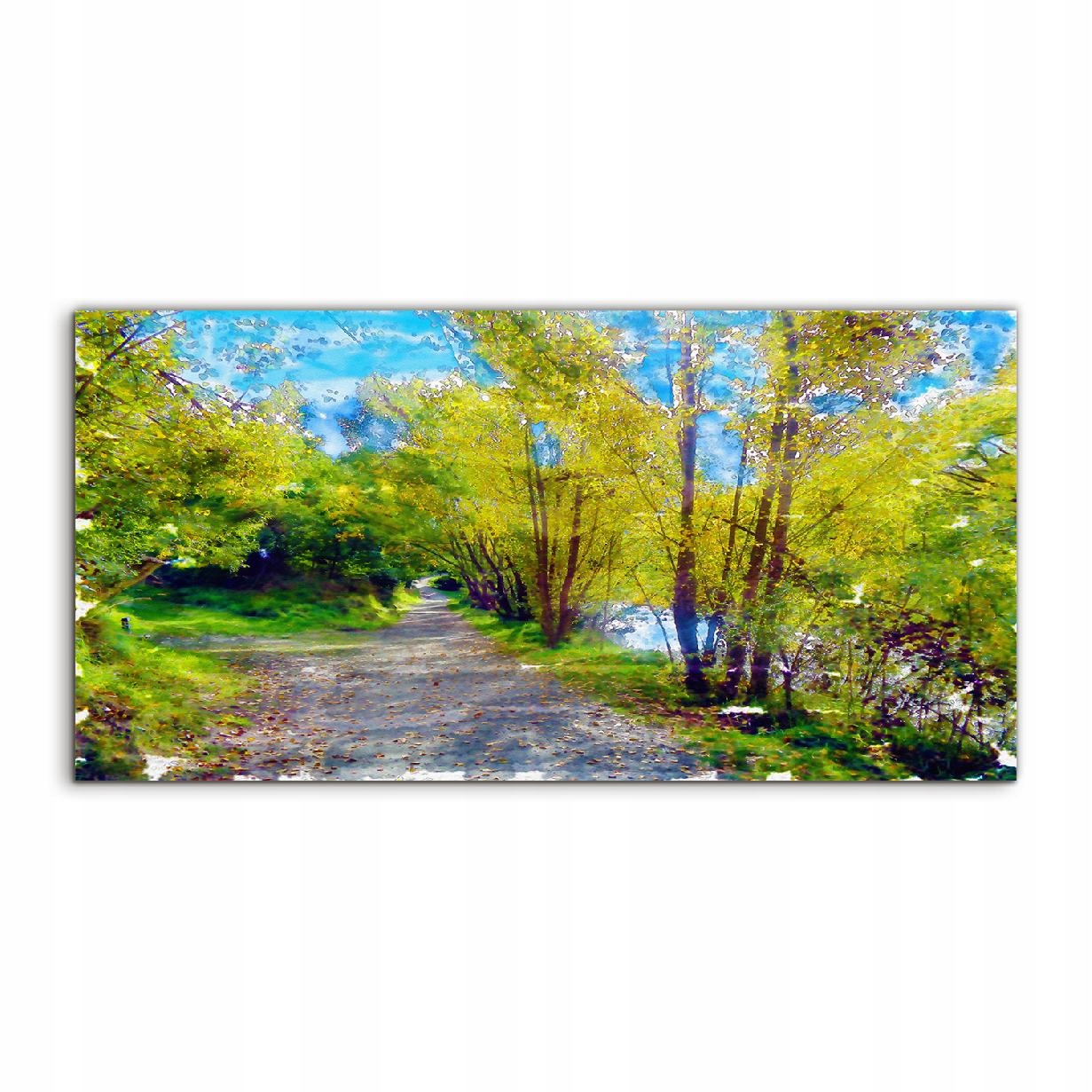 Akrylový obraz 140x70 s grafikou Krajina les Stromy