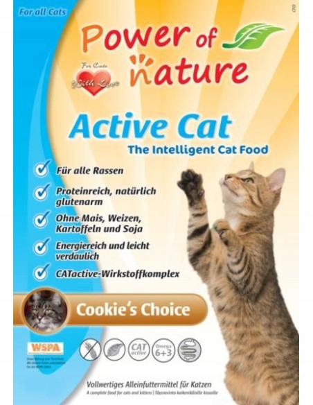 Levně Power of Nature Active Cat Cookies Choice – kuřecí maso a hnědá rýže 6 kg