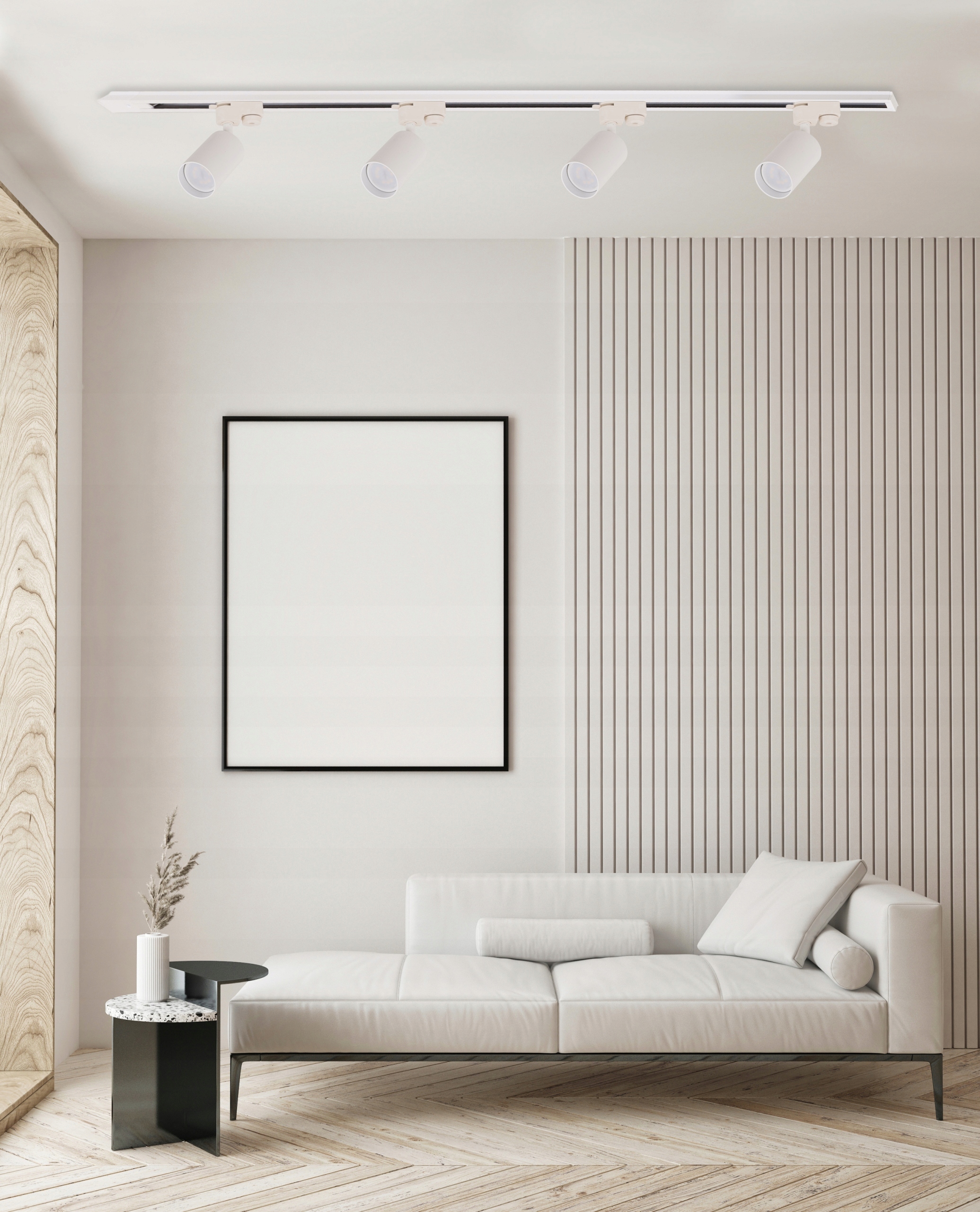 Oświetlenie szynowe 4x reflektor GU10 + szyna 2m Szynoprzewód LAMPA biała Maksymalna moc pojedynczego źródła światła 35 W