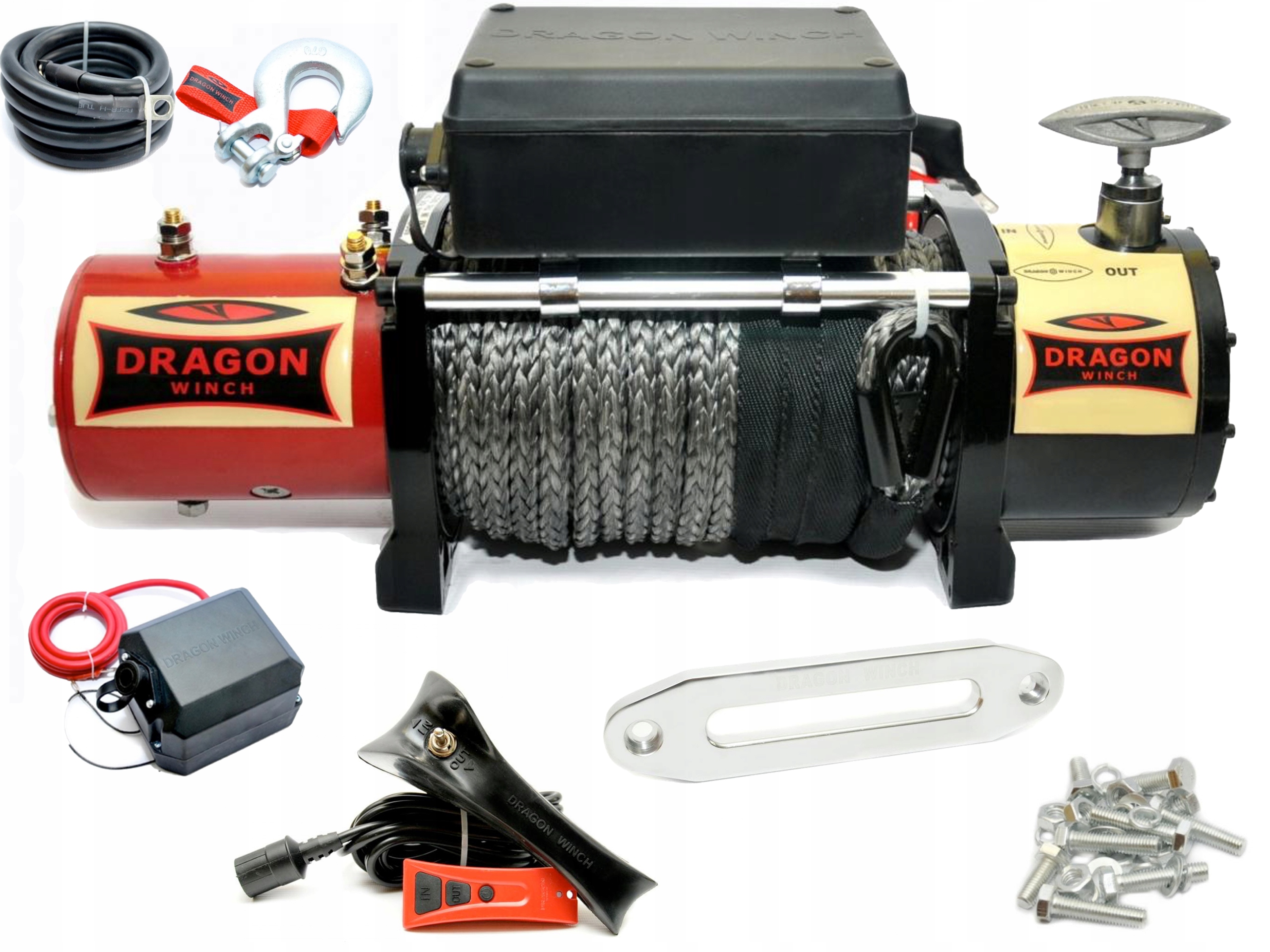 ЛЕБЕДКА ЭВАКУАТОРА DRAGON DWM12000HD СИНТЕТИКА 24В