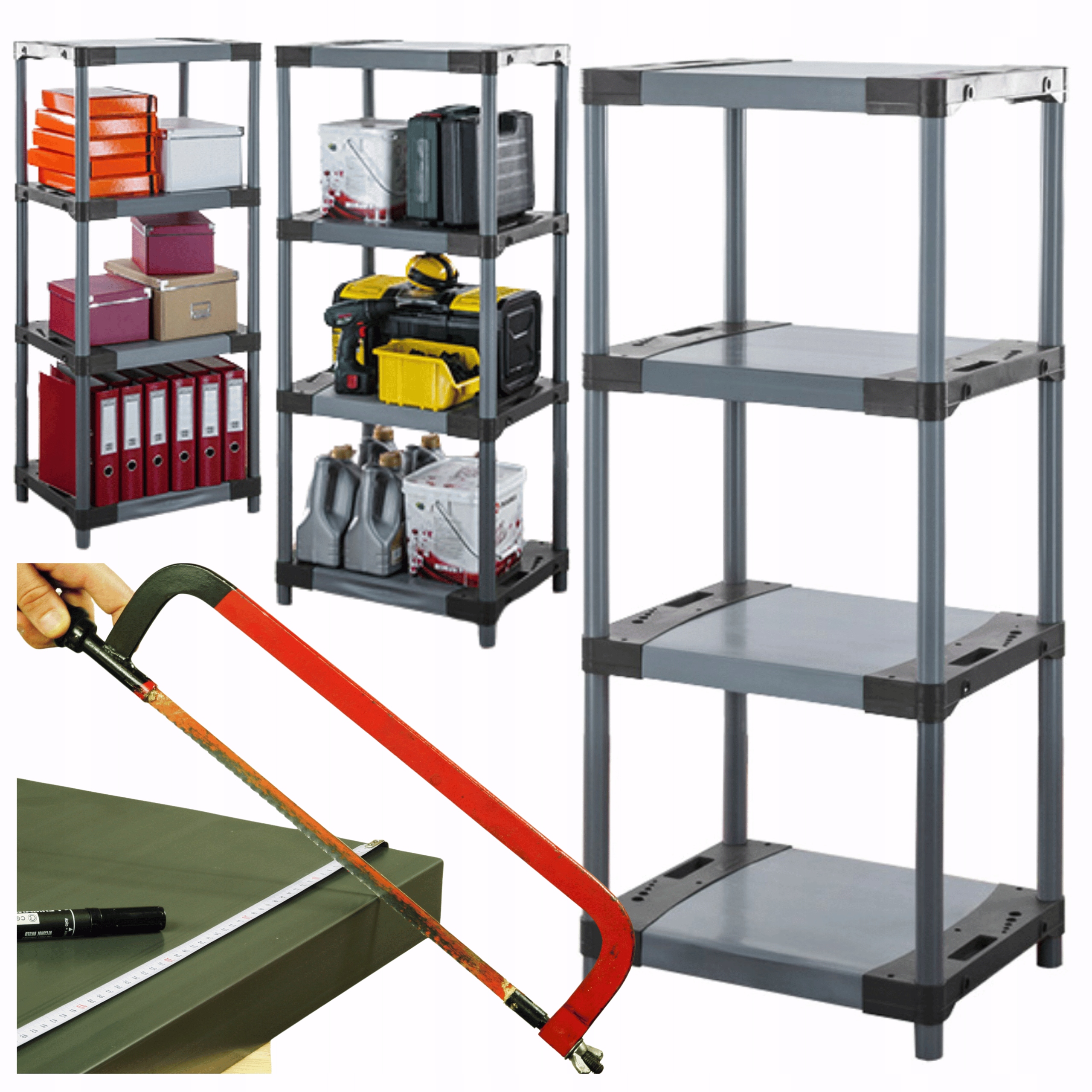 Plastový stojan garážový regál plastový 138x90x46 cm 97% Recyklácia Eco