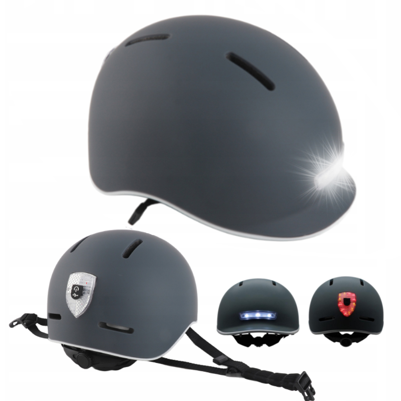 Ochranná Městská Cyklistická Přilba Na Kolo, Terénní Koloběžka 58-61 CM Led