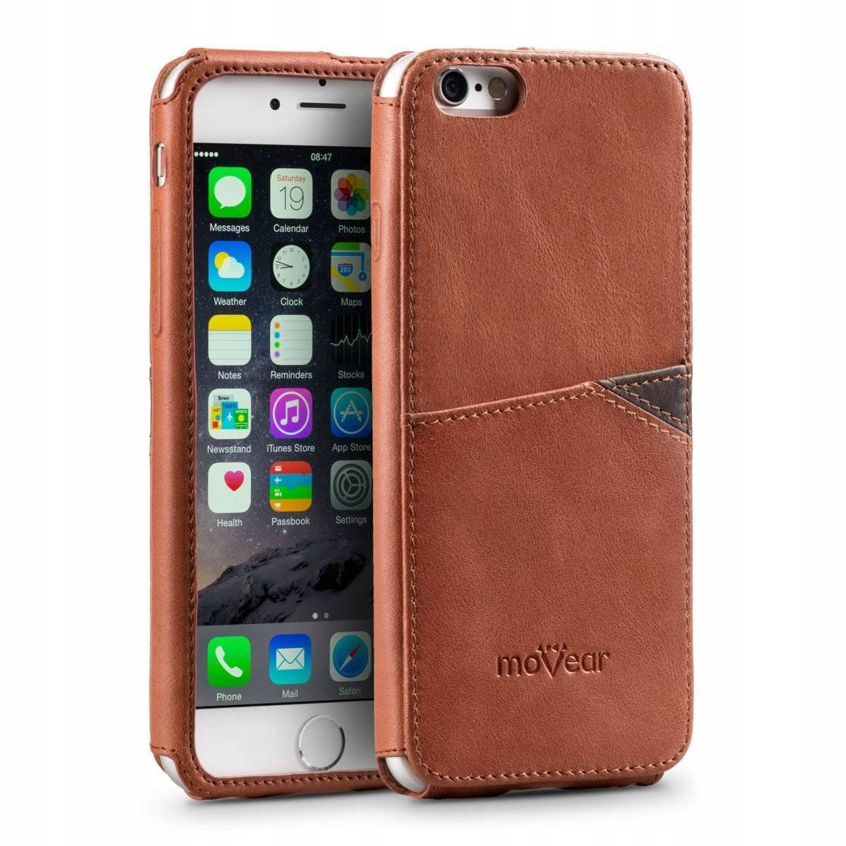Etui na iPhone 6 6s plecki skórzane tył premium case brązowe Movear