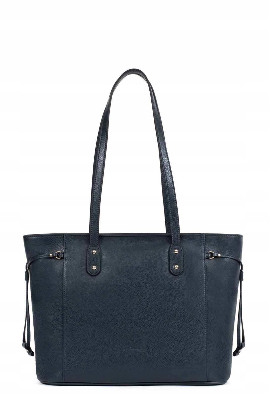 Fagola Preta Kabelka Shoppar A4 kožená