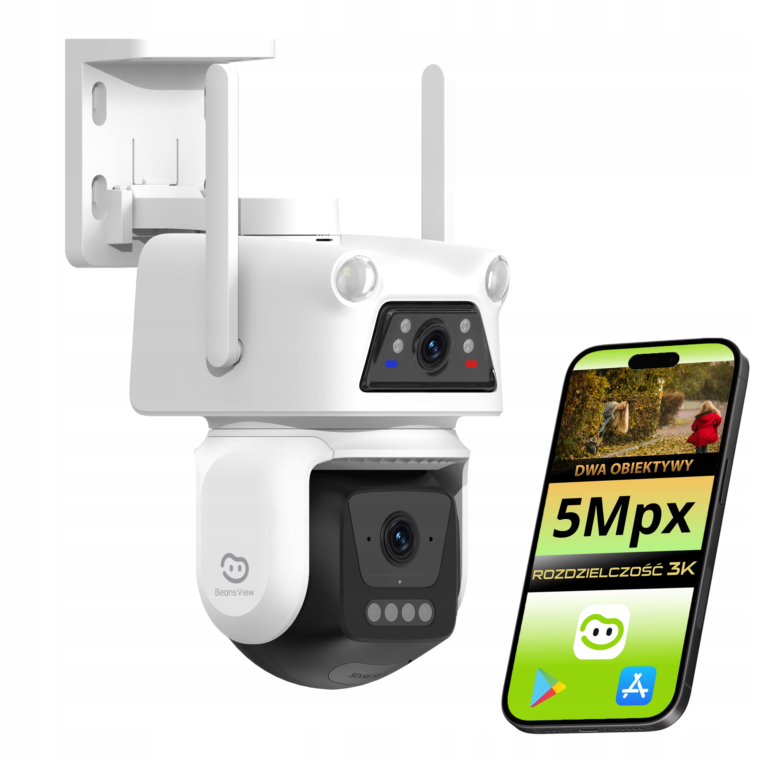 Vonkajšia Wifi Kamera Dual Dvojitá 2X 5Mpx Beansview D320 Ptz