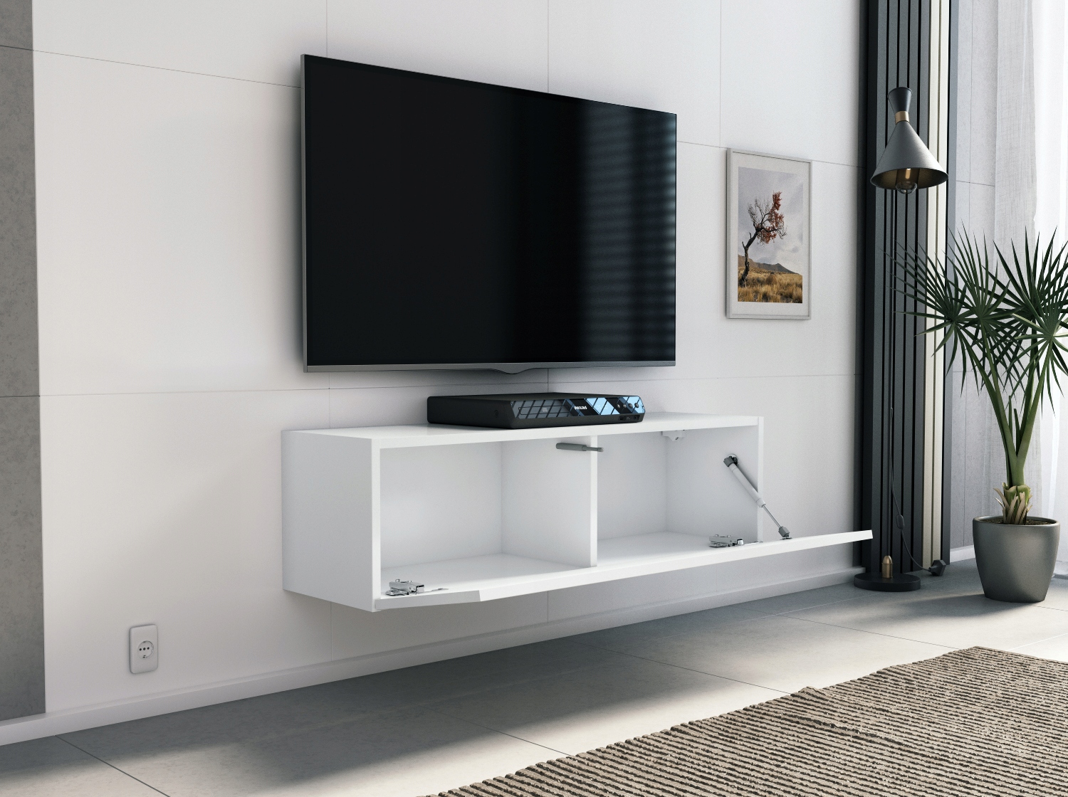 WISZĄCA SZAFKA RTV POZIOMA KOMODA dąb wotan105cm Marka Fargo