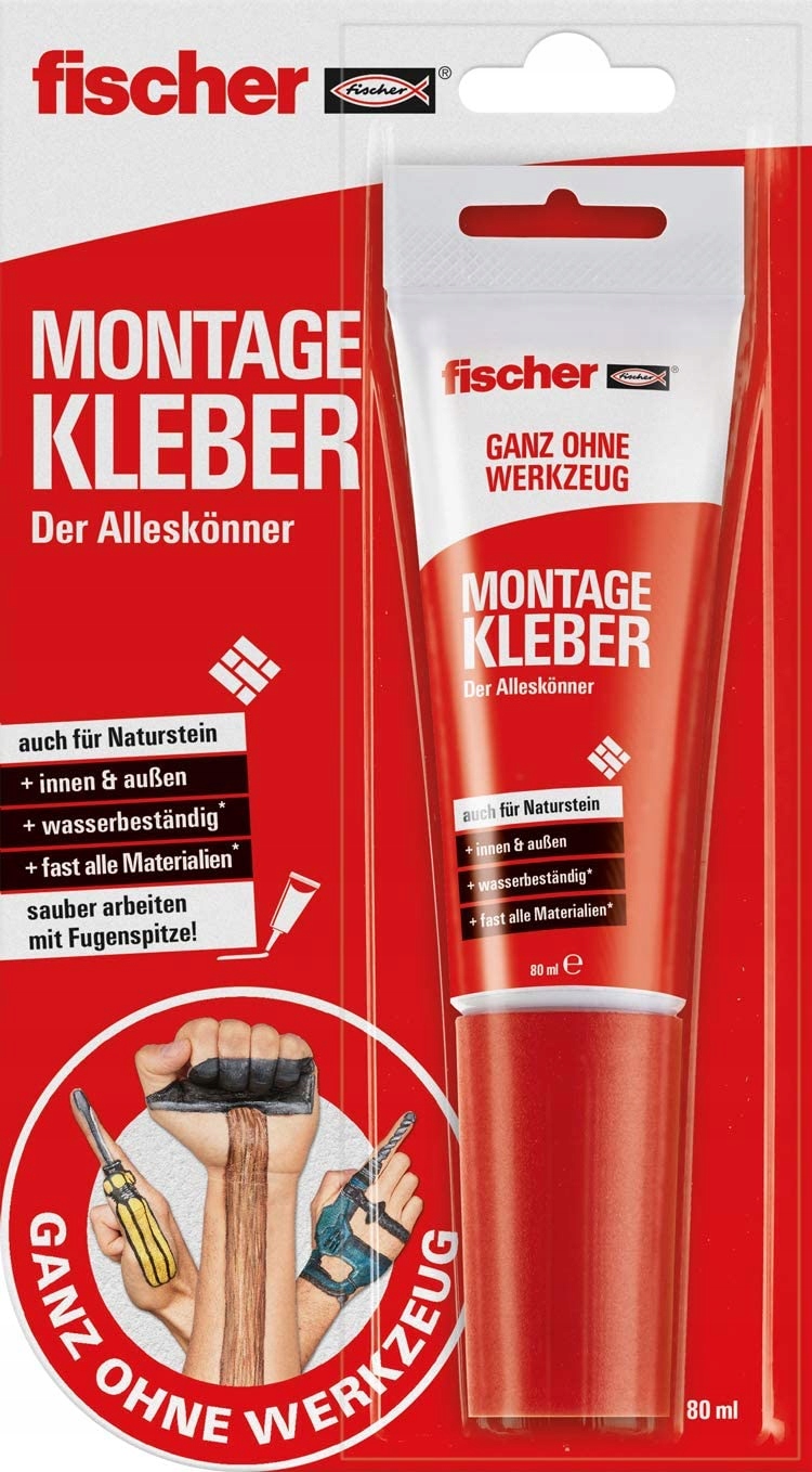 

Klej Montażowy Fischer 80 ML Bardzo Mocny Szybki