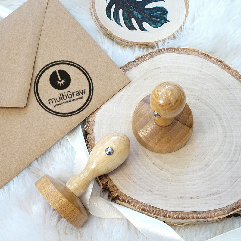 Stempel ręczny 40 mm pieczątka z Twoim LOGO tekstem grafiką WZORY projekty Kod producenta R40N