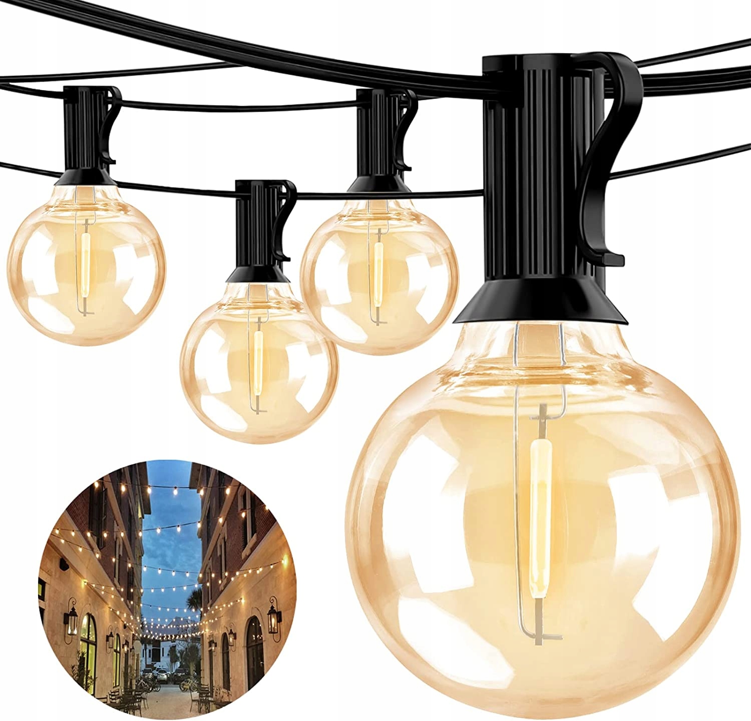 

15m Lampki Ozdobne G40 Zewnętrzny reflektor Led