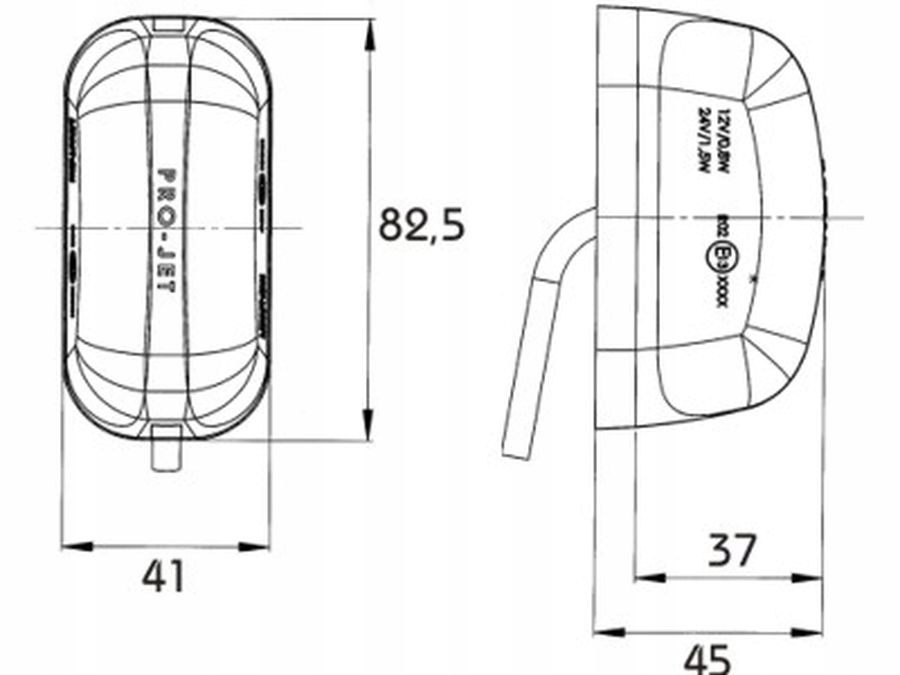LAMPA OBRYSOWA GABARYTOWA LED 12/24V PRO-JET Producent części Inny