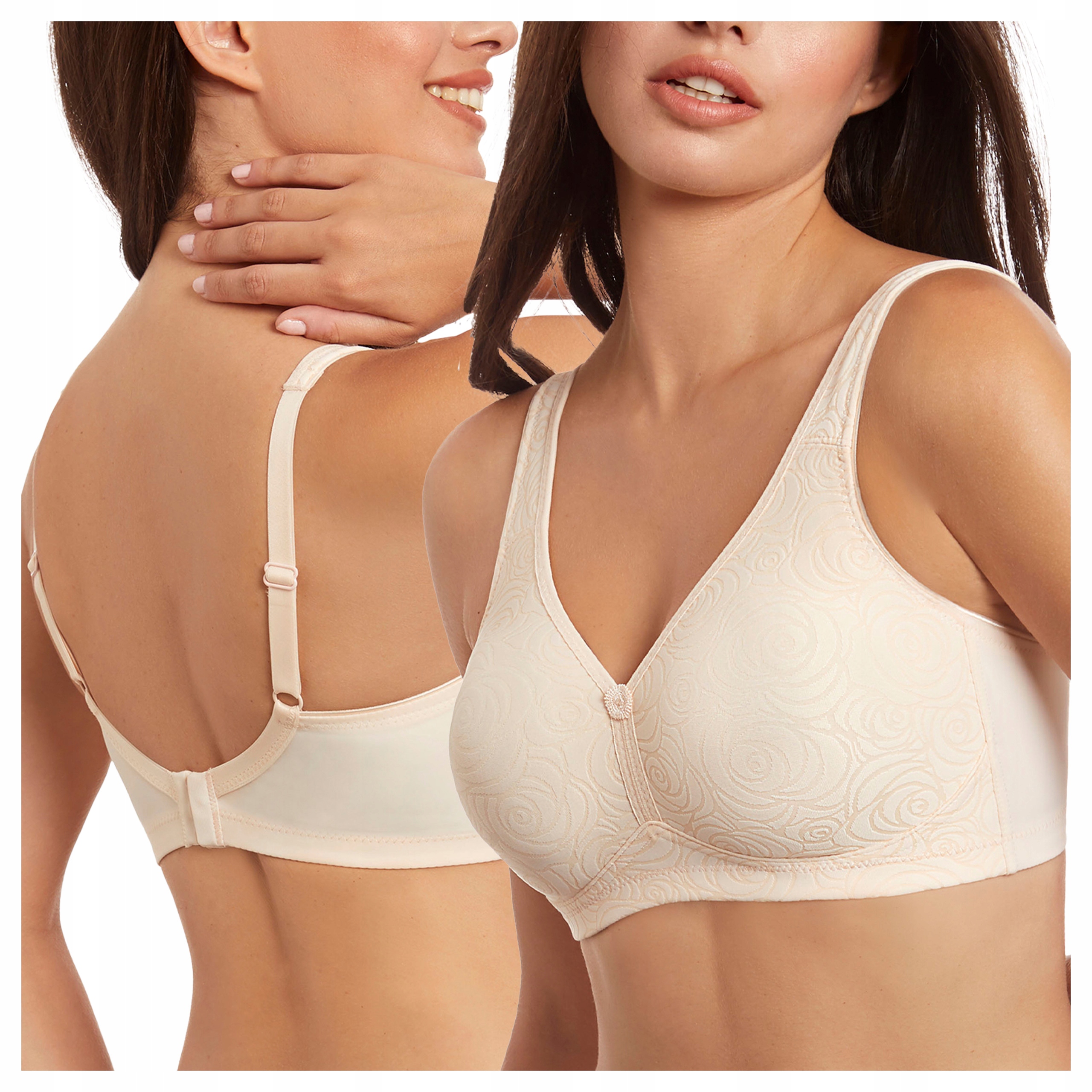 Podprsenka typu Soft bez výztuže s lisovanými květy Marivi Růže 75C