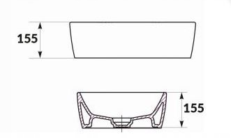 Umywalka Nablatowa prostokątna Cersanit City Kod producenta K35-048