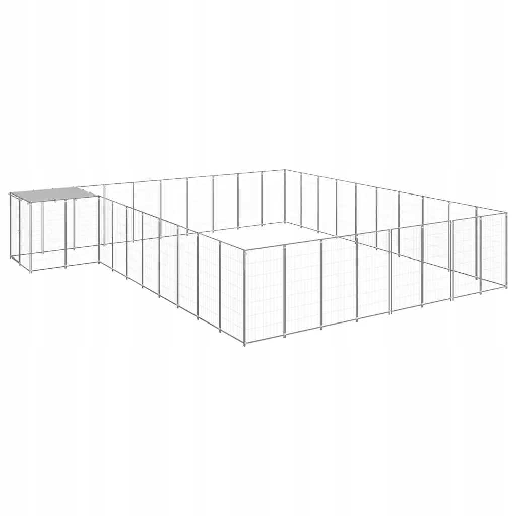 Psí kotec stříbrný 25,41 m² ocel