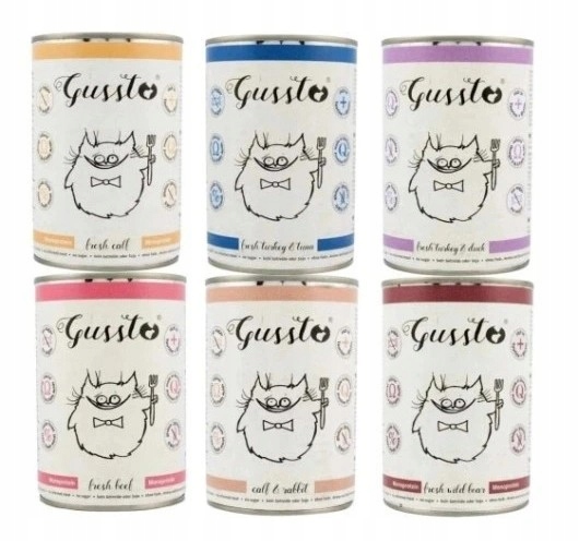 Gussto Fresh 6x400g MIX Chutí Mokré Krmivo Pro Kočky