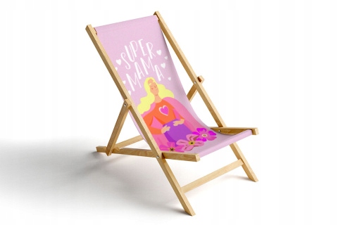 Dřevěné Lehátko jako dárek Mama, blond vlasy