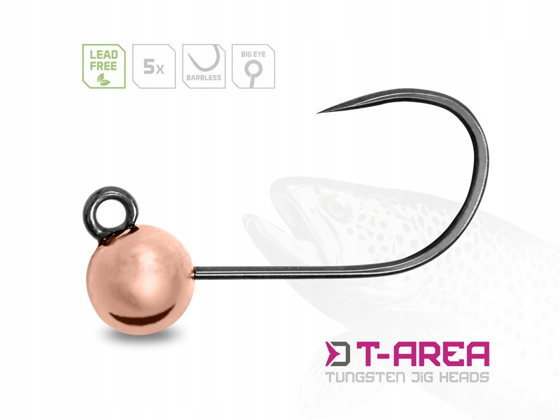 Główka jigowa wolframowa Delphin T-Area Bl 4,6mm/0,9g/#6 Copper