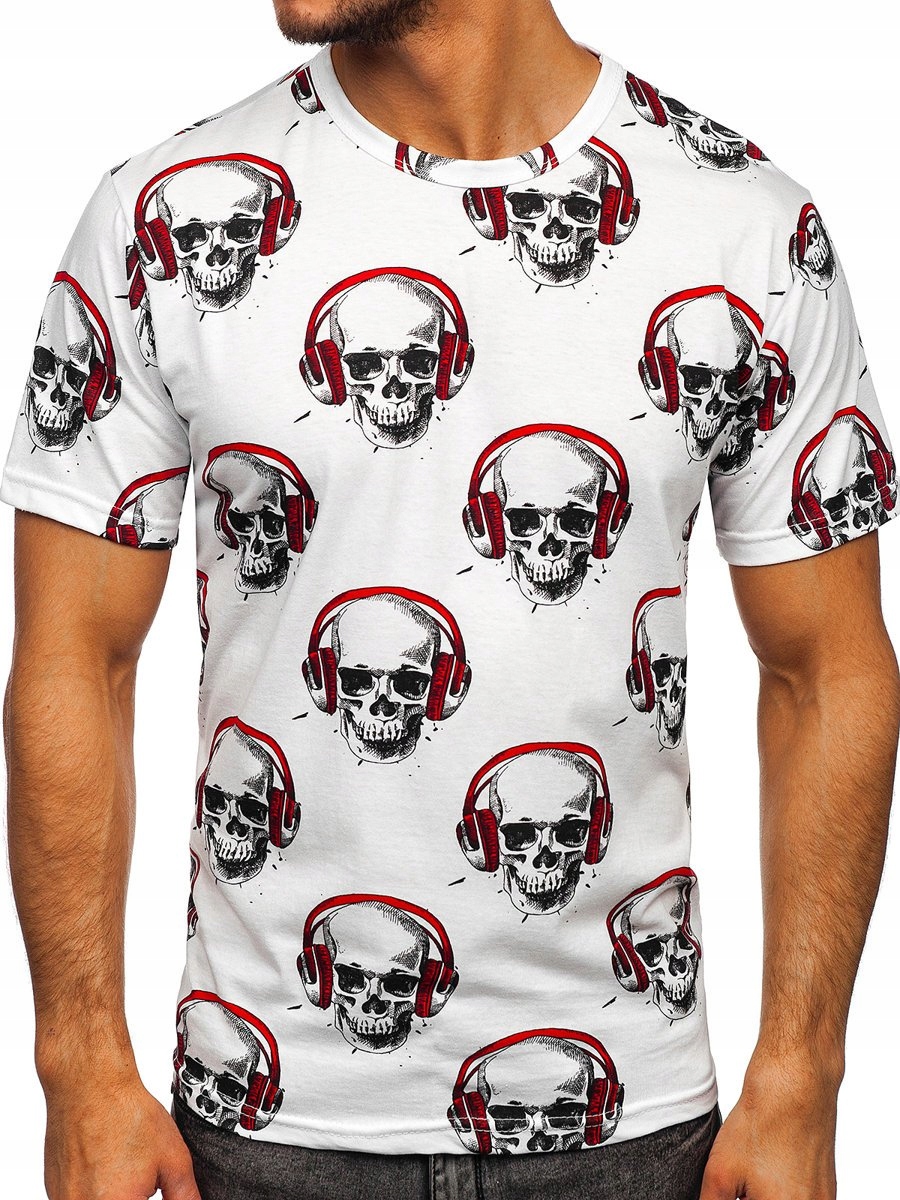 

T-shirt Męski Z Nadrukiem Biały 14919 DENLEY_2XL