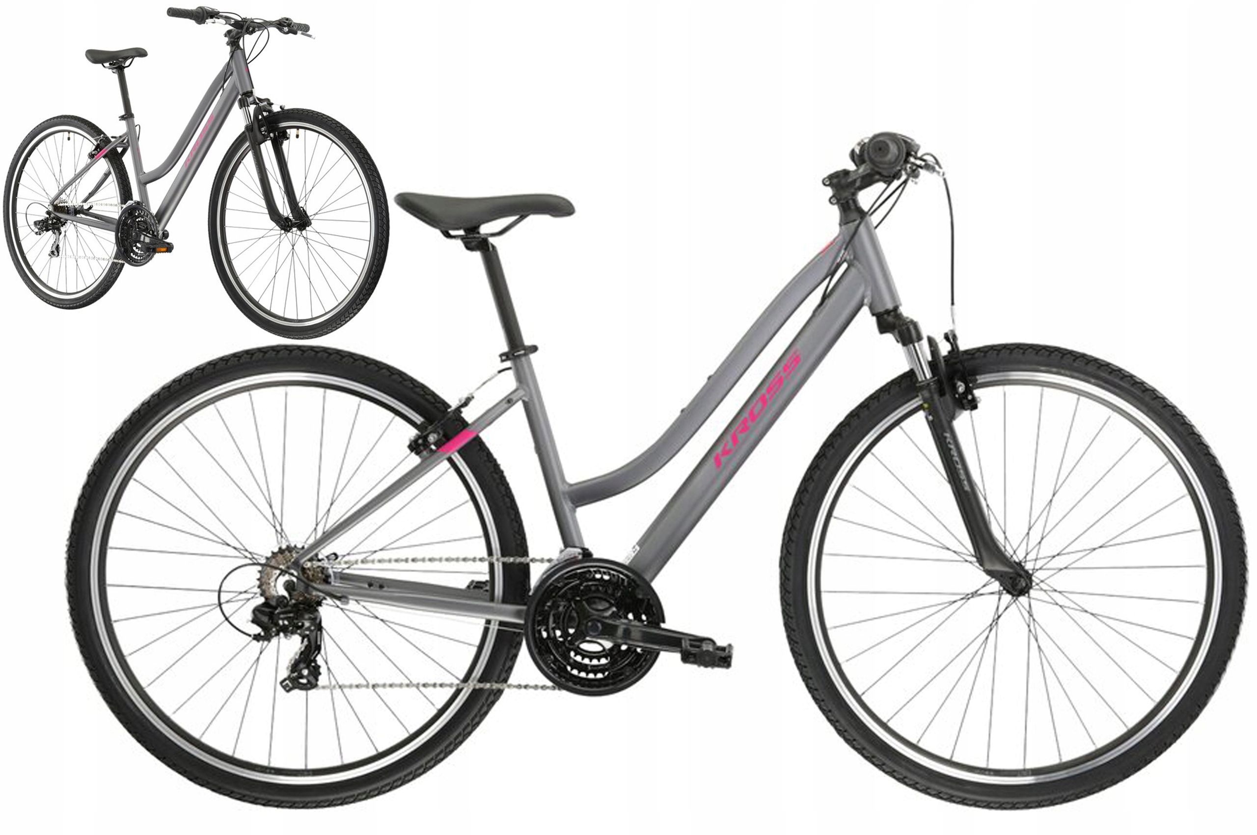 Rower 28" Crossowy Kross Evado 1.0 rama S 15" grafitowy malinowy R24