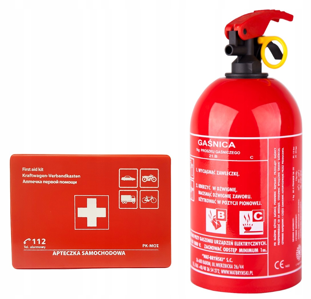 

Zestaw do auta Apteczka i Gaśnica samochodowa