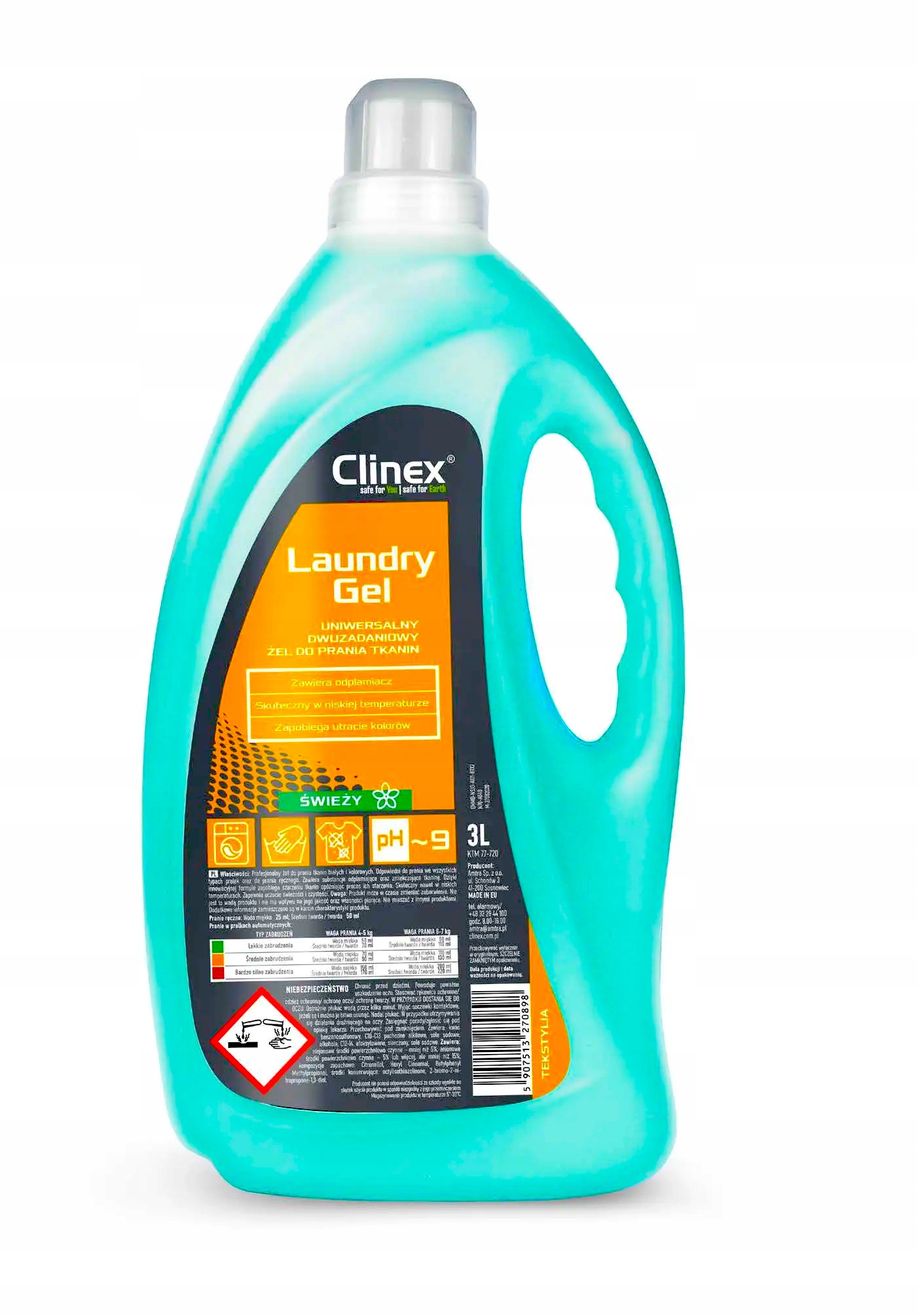 

Clinex Laundry Gel 3L Żel do prania z odplamiaczem