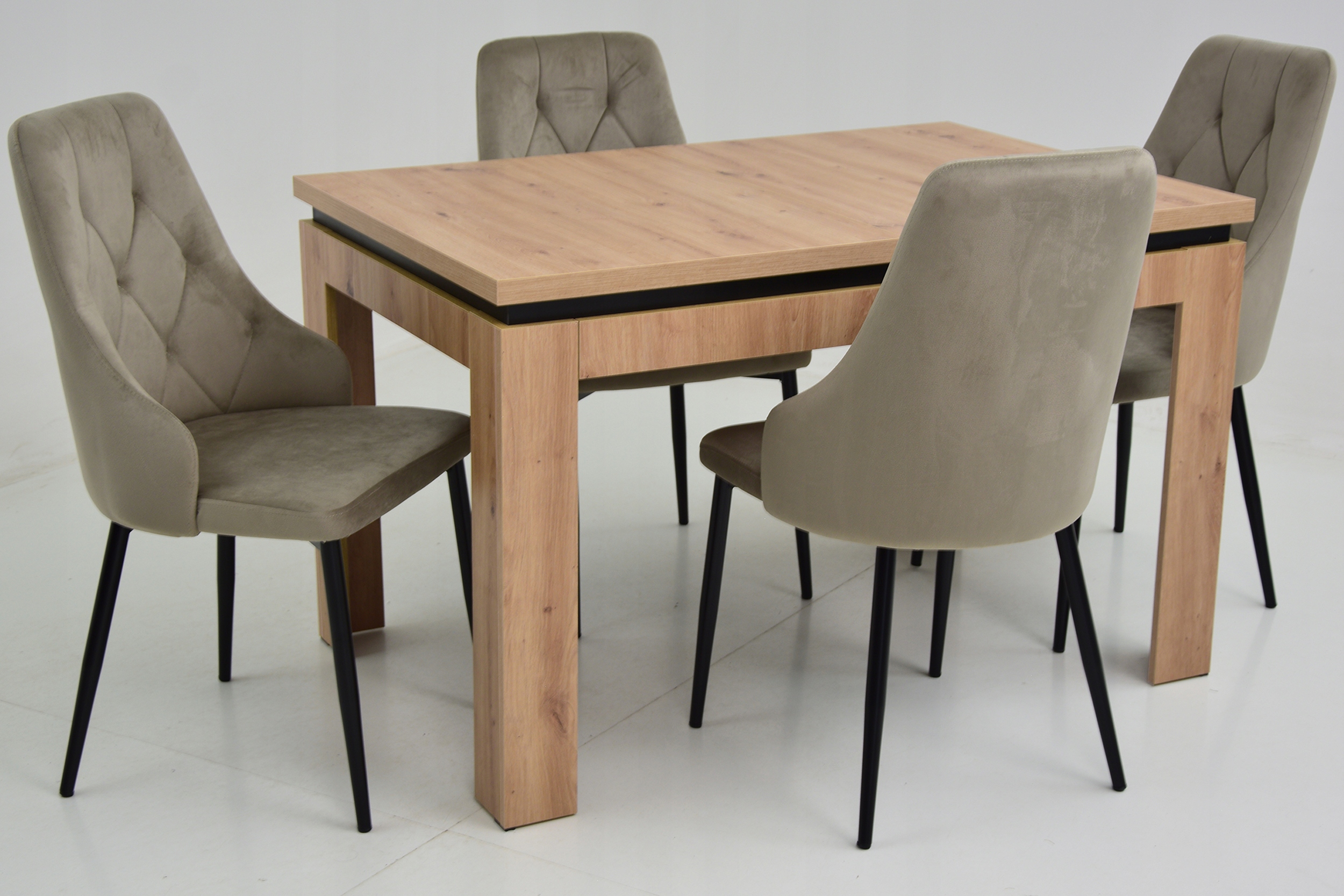 Zestaw do salonu STÓŁ ROZKŁADANY 80x120/160 ARTISAN i 4 krzesła KUBEŁKOWE Marka Grande Meble