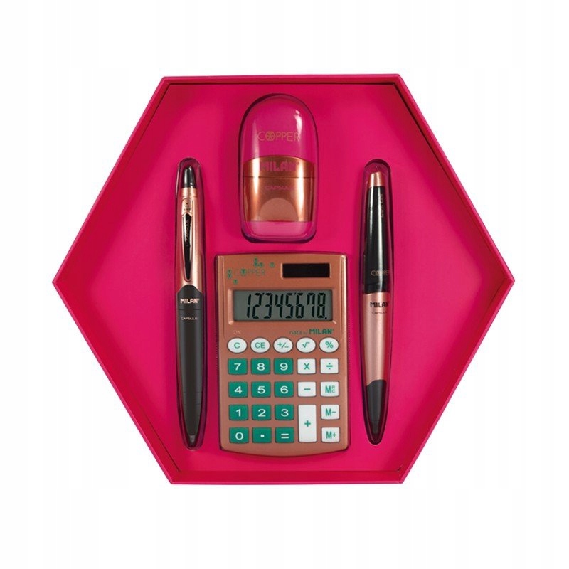 MILAN ZESTAW UPOMINKOWY KALKULATOR DŁUGOPIS COOPER