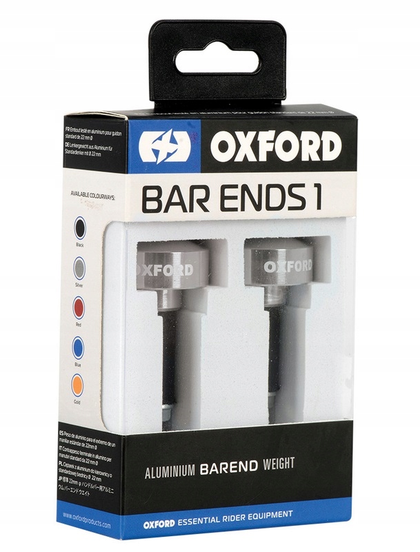 

OX589 Oxford Ciężarki KOŃCóWKI Kierownicy Srebrny