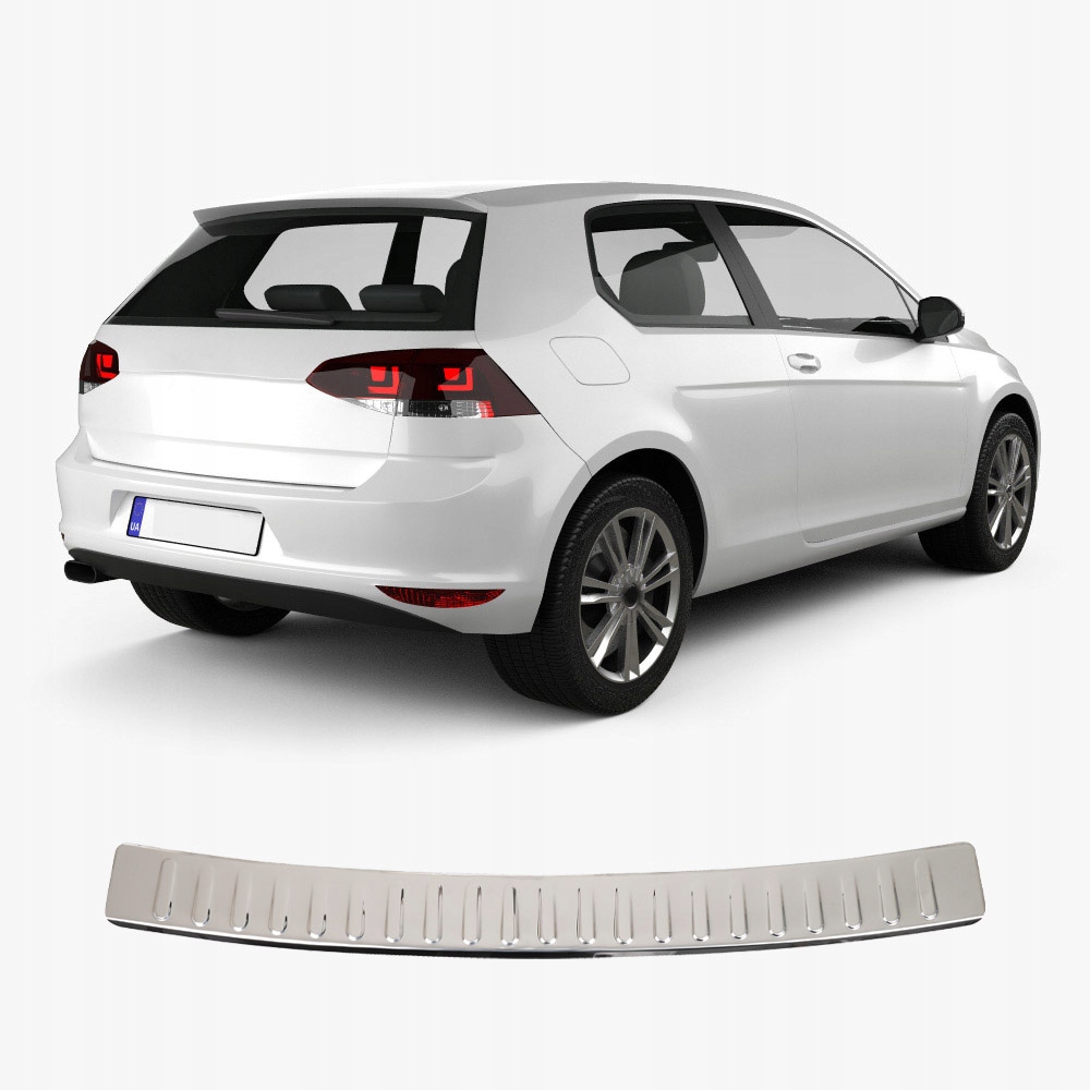 Chrom Vw Golf 7 VII Hb 2012-2019 Lišta Návlek na zadný nárazník s ohybom
