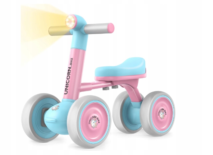 Chodzik bezpieczny rowerek biegowy dla najmłodszych Różowo-niebieski